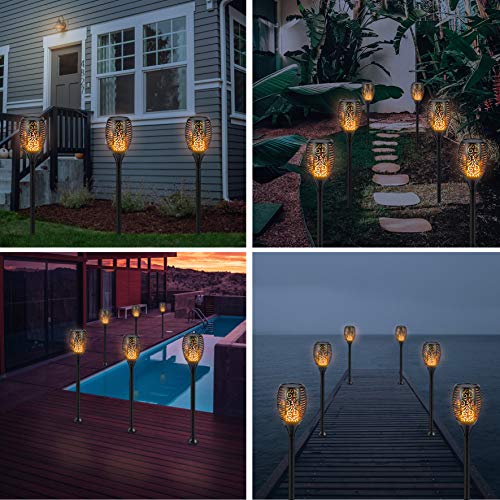 S.Y. Solar Lights Outdoor, 96 LED Solar Torch Light with Dancing Flickering Flames, 3 Installation, 2 Heights Available, Waterproof Landscape Solar Garden Lighting, Auto On/Off Outdoor