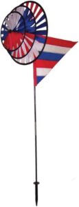 in the breeze triple wheel patriotic garden spinner with wind sail,red, white & blue,2835