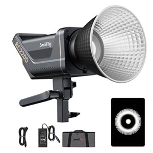 smallrig rc 220d 220w led video light 98700 lux @3.3ft 5600k continuous output light with cri 95+, tlci 96+, w/bowens mount, manual and app control remotely professional studio spotlight- 3472