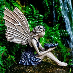 Fairy Garden Accessories Outdoor, 5.9 Inch Gnomes Garden Decorations, Garden Gnomes Statue Outdoor, Funny Figurine for Lawn Yard Balcony Porch Patio Home Ornaments Outdoor (Black)