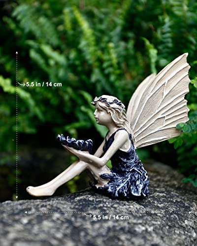 Fairy Garden Accessories Outdoor, 5.9 Inch Gnomes Garden Decorations, Garden Gnomes Statue Outdoor, Funny Figurine for Lawn Yard Balcony Porch Patio Home Ornaments Outdoor (Black)