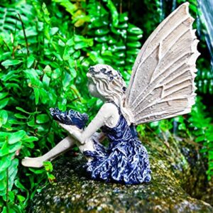 Fairy Garden Accessories Outdoor, 5.9 Inch Gnomes Garden Decorations, Garden Gnomes Statue Outdoor, Funny Figurine for Lawn Yard Balcony Porch Patio Home Ornaments Outdoor (Black)