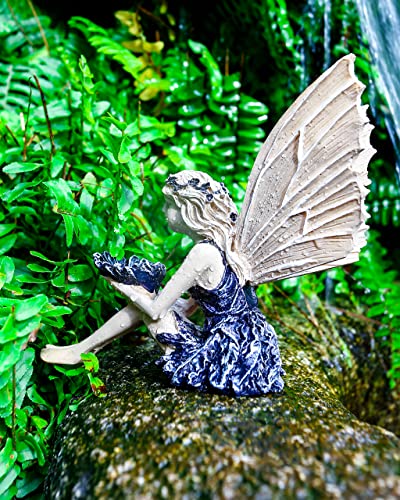 Fairy Garden Accessories Outdoor, 5.9 Inch Gnomes Garden Decorations, Garden Gnomes Statue Outdoor, Funny Figurine for Lawn Yard Balcony Porch Patio Home Ornaments Outdoor (Black)