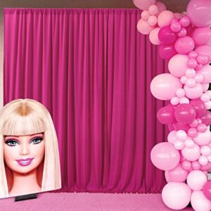 10ft x 10ft Hot Pink Backdrop Curtain for Parties Fuchsia Wrinkle Free Backdrop Drapes Panels for Baby Shower Birthday Photo Photography Polyester Fabric Background Decoration