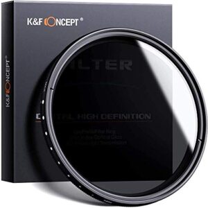 K&F Concept 77mm Variable ND2-ND400 ND Lens Filter (1-9 Stops) for Camera Lens, Adjustable Neutral Density Filter with Microfiber Cleaning Cloth (B-Series)