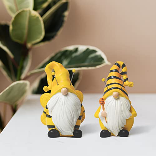 Vincent Malyn Outdoor Garden Gnome Statue - Yard Gnome Decor Figurine Set of 2 Funny Bee Gnomes Decorations for Yard Patio Law Cute Resin Ornament