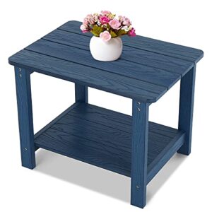 stoog 22.8″ oversized outdoor side table, all-weather adirondack side table, low maintenance, for backyard, garden, pool, lawn, porch, blue
