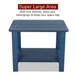 Stoog 22.8" Oversized Outdoor Side Table, All-Weather Adirondack Side Table, Low Maintenance, for Backyard, Garden, Pool, Lawn, Porch, Blue