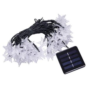 eavo solar string lights, 24.6ft 50 led fairy string lights, waterproof star lights for indoor, outdoor, wedding party, christmas tree, garden decoration (warm white)