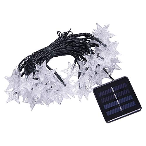 EAVO Solar String Lights, 24.6FT 50 LED Fairy String Lights, Waterproof Star Lights for Indoor, Outdoor, Wedding Party, Christmas Tree, Garden Decoration (Warm White)