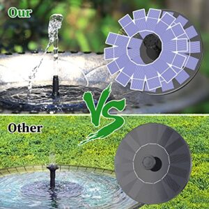 AMZtime 2.5W Solar Bird Bath Fountain Pump, Solar Water Fountain Pump for Bird Bath with 6 Nozzles, Solar Powered Water Fountain Pump for Bird Bath,Garden, Ponds, Pool, Fish Tank, Outdoor.