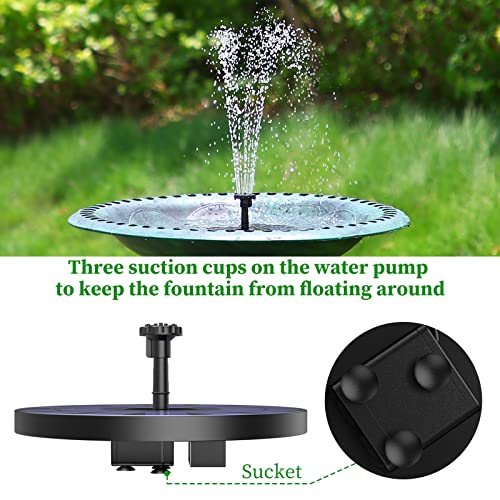 AMZtime 2.5W Solar Bird Bath Fountain Pump, Solar Water Fountain Pump for Bird Bath with 6 Nozzles, Solar Powered Water Fountain Pump for Bird Bath,Garden, Ponds, Pool, Fish Tank, Outdoor.