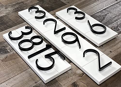 5" Stainless Steel Floating House Number, Metal Modern House Numbers, Garden Door Mailbox Decor Number with Nail Kit, Coated Black, 911 Visibility Signage (0)