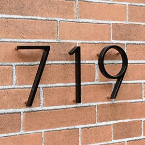 5" Stainless Steel Floating House Number, Metal Modern House Numbers, Garden Door Mailbox Decor Number with Nail Kit, Coated Black, 911 Visibility Signage (0)