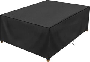 dudsoeho patio table cover 100% waterproof, 72x47x28 inch outdoor table cover rectangular, patio furniture cover for dinning furniture, picnic coffee tables chairs and sofas, black