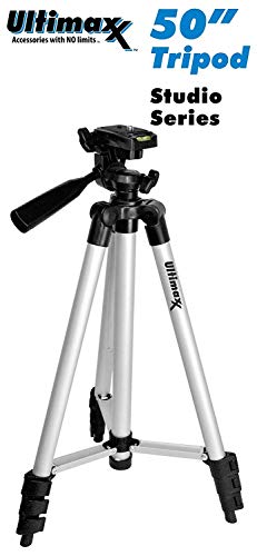 Ultimaxx 50" Inch Lightweight Portable Camera Tripod Stand with Carrying Bag for Sony, Nikon, Canon, Olympus, Pentax, Panasonic, Samsung Cameras and Camcorders