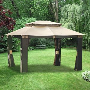 garden winds replacement canopy for the antigua gazebo – riplock 350 – beige