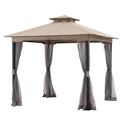 Garden Winds Replacement Canopy Top Cover and Netting for The Westerly 8x8 Gazebo - RipLock 350