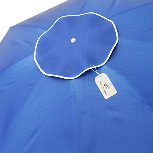 Pure Garden Beach Umbrella with 360 Degree Tilt- Portable Outdoor Sun Shade Canopy with UV Protection, Sand Anchor, Carrying Case (7 Ft, Blue)