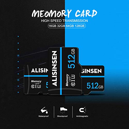 Micro SD Card 512GB Memory Card Class 10 512GB TF Card High Speed Compatible Computer Camera and Smartphone,TF Memory Card with a SD Card Adapter