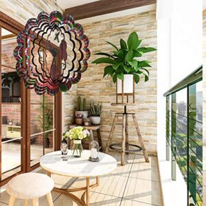 Wind Spinner 360 Degree Hanging Stainless Steel Hummingbird Indoor Outdoor Garden Decoration