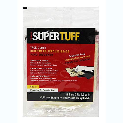 Trimaco 10506 SuperTuff Tack Cloth, 18 x 36-inch, 6 Count, Pack of 6, tan