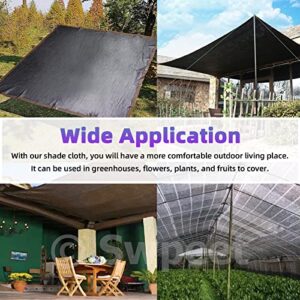 Swpeet 11Pcs 10ft x 20ft 70% Black Shade Cloth with Grommets and Bungee Cord Assortment Kit, Greenhouse Garden Shade Cover Plant Shades Garden Shade Mesh Sunblock Shade for Plant Cover