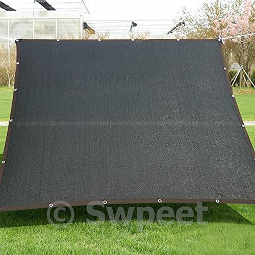 Swpeet 11Pcs 10ft x 20ft 70% Black Shade Cloth with Grommets and Bungee Cord Assortment Kit, Greenhouse Garden Shade Cover Plant Shades Garden Shade Mesh Sunblock Shade for Plant Cover