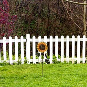 Spring Garden Decor Decorative Garden Stakes Metal Sunflower Yard Sign Flower Lawn Art Planter Stake for Party Pathway Walkway Patio Indoor Outdoor Decoration (33.5" H)