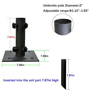 Atsasaye Patio Umbrella Base with Ground Spike Fixing Suitable for two scenarios Table Umbrella Base Stand, Weather-Resistant Outdoor Market Umbrella Stand Holder for Yard/Garden/Deck Porch