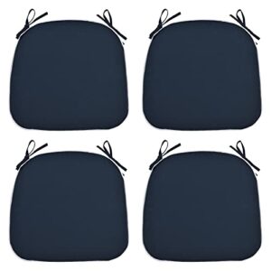 lucky kaka outdoor/indoor waterproof patio chair cushions with ties, seat cushions for patio furniture home office garden, u-shaped 16″ x 17″ chair pads (set of 4, black)