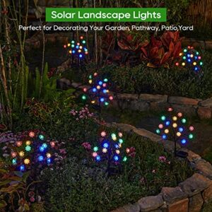 KOOPER Solar Garden Lights, 2 Pack Solar Lights Outdoor Waterproof, Multi-Color Solar Outdoor Lights Solar Flower Lights for Yard, Patio, Pathway Decoration, Double Layer Flower & Bigger Solar Panel