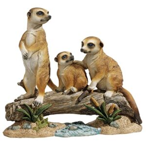 design toscano ql57089 meerkat clan garden animal statue, 15 inch, full color