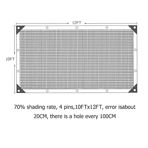 Fanousy 70% Shade Cloth for Plants 10x12FT, Shade Cloth with Grommets Mesh Tarp Plant Shade Cover from Sun Sun Shade for Plants Garden Greenhouse Patio Dugout Hen House