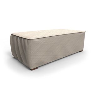 budge p5a35pm1 english garden patio ottoman/coffee table cover heavy duty and waterproof, medium, two-tone tan