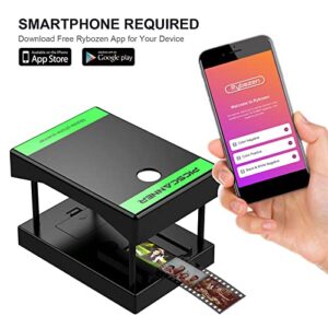 Rybozen Mobile Film and Slide Scanner, Lets You Scan and Play with Old 35mm Films & Slides Using Your Smartphone Camera, Fun Toys and Gifts with LED Backlight, Rugged Plastic Folding Scanner