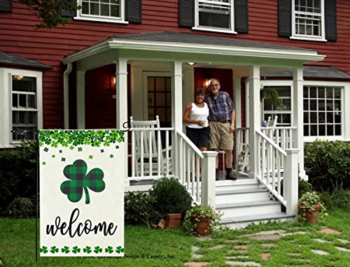 Welcome St Patricks Day Garden Flag 12.5x18 Inch Double Sided, Spring Holiday Farmhouse Yard Outdoor Decor