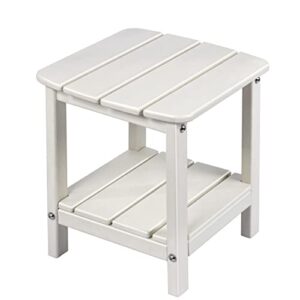 lovoin adirondack table outdoor rectangular side table, easy-maintenance & weather-resistant poly lumber end tables for patio, garden, lawn, indoor outdoor companion (beige)