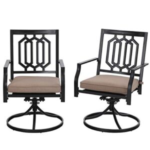 MFSTUDIO 5pcs Outdoor Patio Dining Bistro Set with 4 Swivel Chairs and 37" Square Umbrella Table Backyard Garden Furniture Sets