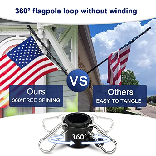 Black Flag Pole for House - 5FT Flagpole Kit for American Flag - 3x5, 4x6 Flag Heavy Garden flagpole-Professional Metal Flag Pole for House Garden Yard Residential or Commercial Two-Position Bracket