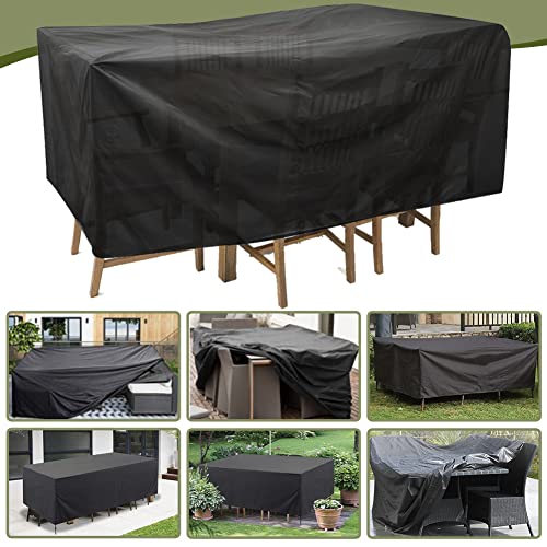 Gicov Patio Furniture Cover Waterproof Heavy Duty Rectangle Table Chair Set Cover UV Resistant Outdoor Dining Table Furniture Set Sofa Cover Extra Large