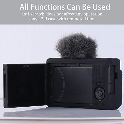 Yisau Camera Case for Sony ZV-1, Sony ZV1 Camera Case Digital Camera Anti-Scratch Slim Fit Soft DSLR Camera Sleeve with ZV1 Screen Protector (Black)