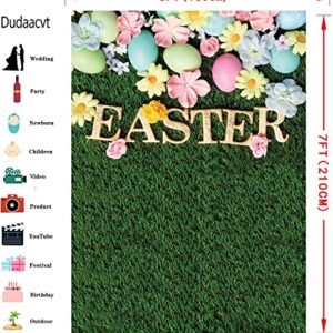 Dudaacvt 5x7ft Easter Backdrop Happy Easter Backdrops Easter Colorful Eggs Backdrop Children Kids Adult Easter Party Decorations Banner