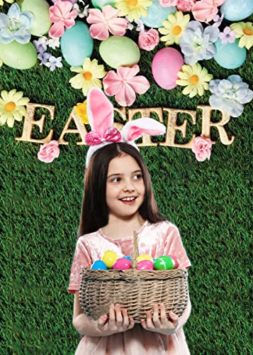 Dudaacvt 5x7ft Easter Backdrop Happy Easter Backdrops Easter Colorful Eggs Backdrop Children Kids Adult Easter Party Decorations Banner