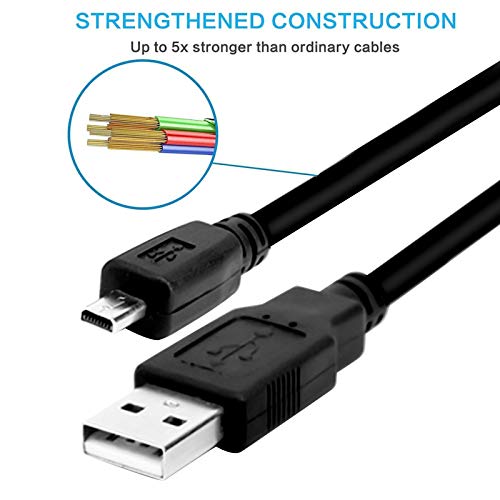 Replacement USB Camera Transfer Data Sync Charger Charging Cable Cord for Panasonic Lumix Camera DMC-G7 DMC-S5 DMC-ZS25 DMC-TZ35 ZS40 TS30 SZ3 TZ8 TZ11 TZ15 TZ24 F2 FH25 GF3 GF5 GX1 FH4 & More (Black)