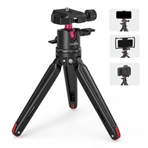 smallrig mini tripod for camera, updated desktop tabletop tripod with arca-type compatible qr plate, 360° ball head and 1/4 screws portable for compact cameras dslrs, phone, gopro – but2664