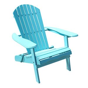 merry garden northbeam outdoor lawn garden portable foldable wooden adirondack accent chair,deck,porch,pool and patio seating with 250 pound capacity,teal