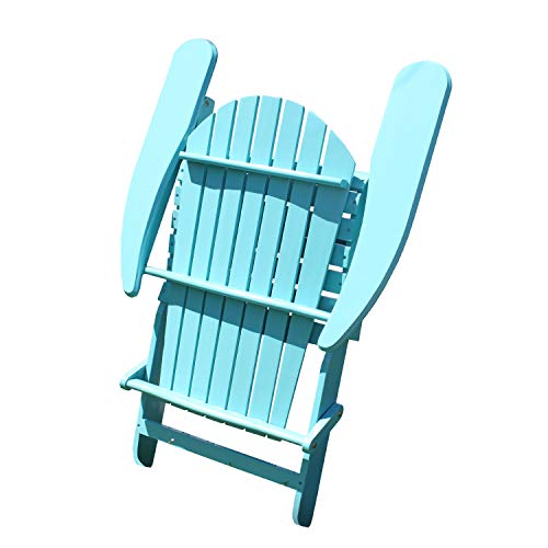 Merry Garden Northbeam Outdoor Lawn Garden Portable Foldable Wooden Adirondack Accent Chair,Deck,Porch,Pool and Patio Seating with 250 Pound Capacity,Teal