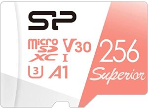 silicon power 256gb micro sd card u3 nintendo-switch compatible, sdxc microsdxc high speed microsd memory card with adapter