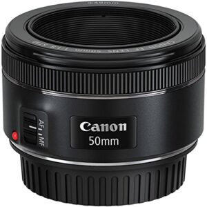 Canon EF 50mm f/1.8 STM Lens + 3pc Filter Kit + Lens Pen + Blower + Hood + Lens Pouch + Cap Keeper